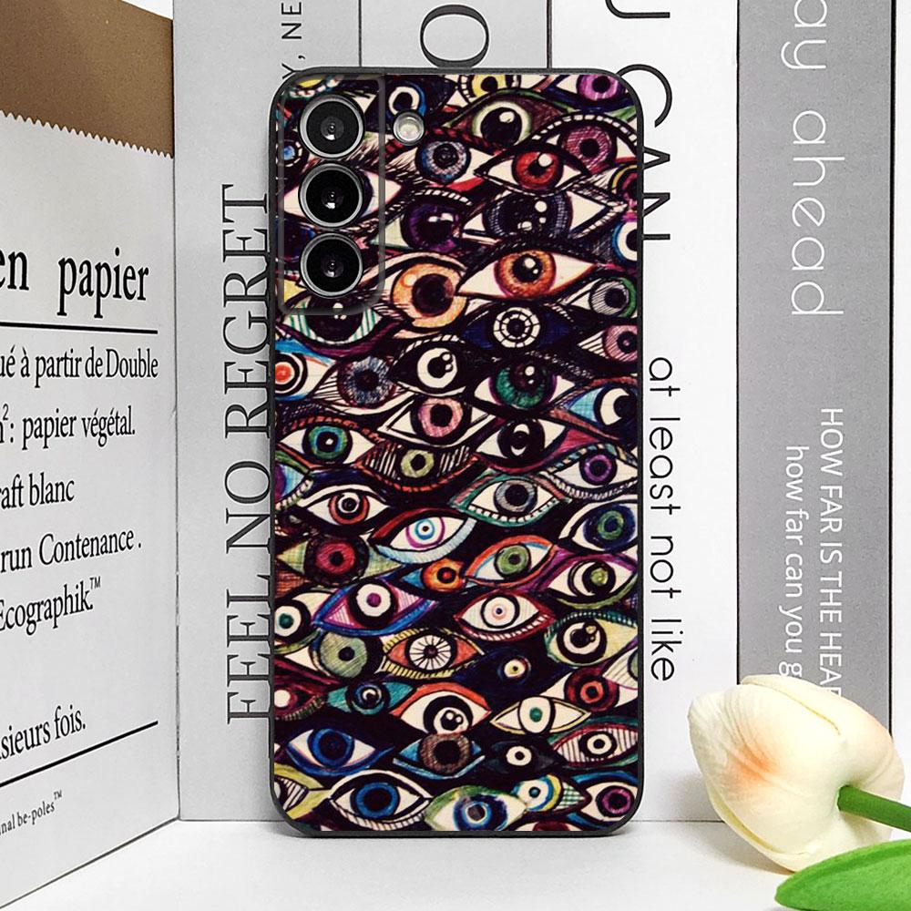 Horror Eyes Phone Case for Samsung Galaxy S25 Ultra S23 FE S22 Plus S21 S24 FE Soft Art Covers for Samsung S24 PLUS Fundas Shell