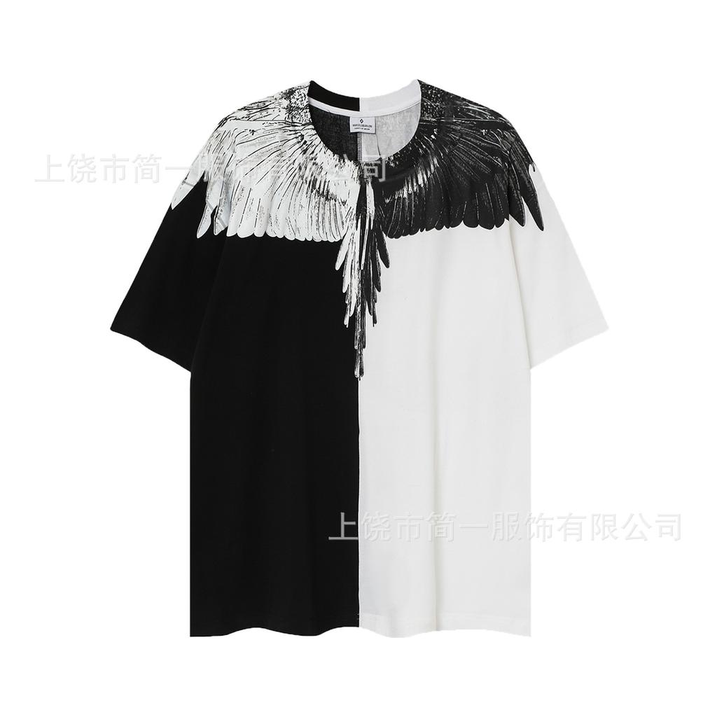 Summer Men's and Women's Same Fashion Trend T-shirt Personalized Trend Wing Printing Comfortable and Simple
