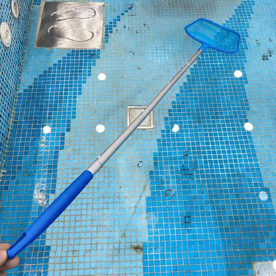 Pool Leaf Skimmer Net Fine Mesh Netting Basket with 5 Aluminum Pole Sections Pool Skimming Tool for Debris Collection Spa Pond