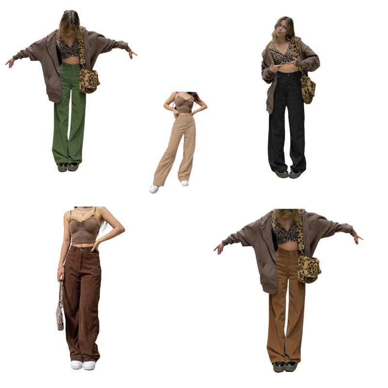 Corduroy Drag Floor Draped Wide Leg Casual Pants Women Fall