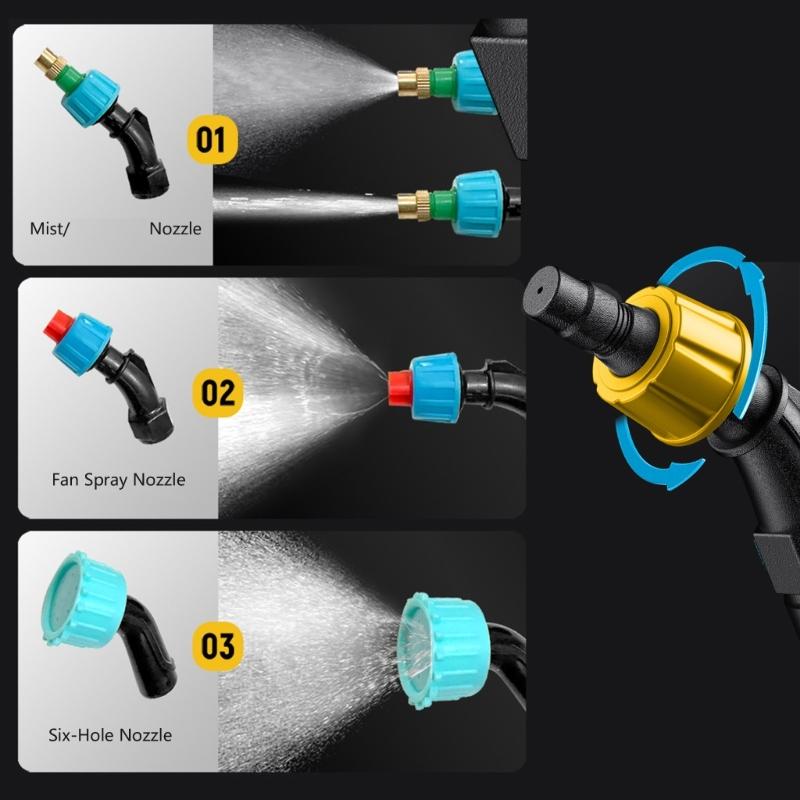 Bärbar elektrisk spruta för växtträdgård 6L 2000mAh batteri Utdragbar förlängningsstav med bekväm axelrem