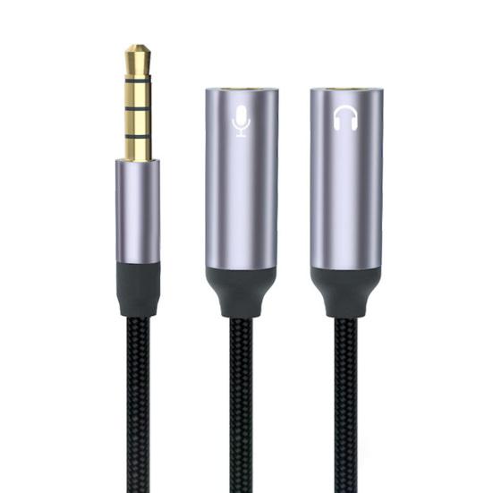 

Headphone Splitter 2 in 1 High Fidelity Lossless Nylon-Braided Dual 3.5mm Male Microphone Audio to 3.5mm Female Adapter Cable Computer Accessories One Size A