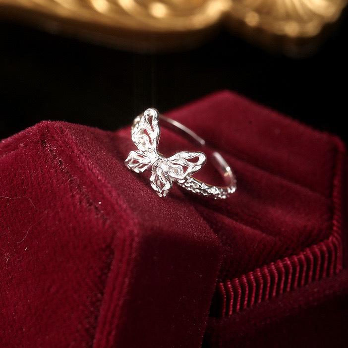 Lava Butterfly Ring Women'S Fashion Niche Design High Sense Personality Temperament Opening Adjustable Ring Hand Jewelry Quality