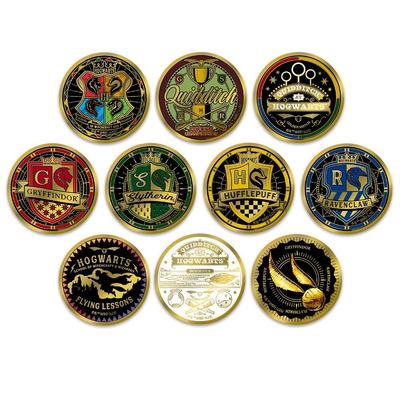 Tenyo Prekvapivý zlatý odznak Harry Potter Quidditch 1 sada [10 kusov v krabici] BKB-S06 Cínový odznak pozlátený 24K zlatom Priemer cca. 5,6 cm