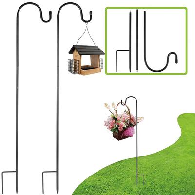 Lot de 2 crochets de suspension réglables pour plantes de berger, 80 cm, pour piquet de jardin, support pour plantes d'extérieur, crochets pour lanterne, décoration de jardin