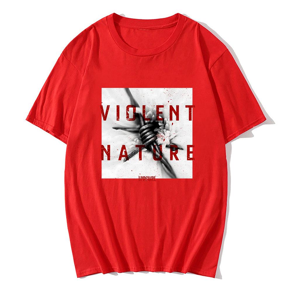VIOLENT NATURE ALBUM COVER T-SHIRT Rockband I Prevail Punk T-Shirt Kurzarm Baumwolle Lockeres T-Shirt Grafik-Kleidung Tees