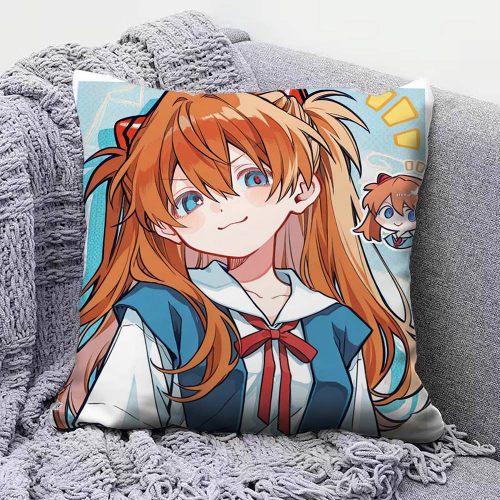 Asuka Langley Soryu Asuka Anime Girl Home Sofa Cushion Covers and Aecorative Custom Pillow Covers
