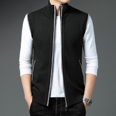 Winter Autumn Men's Kintting Cardigan Vintage Classic Vest Sleeveless Skinny Business Jacket Sweater Waistcoat Formal Office Working Vest For Men