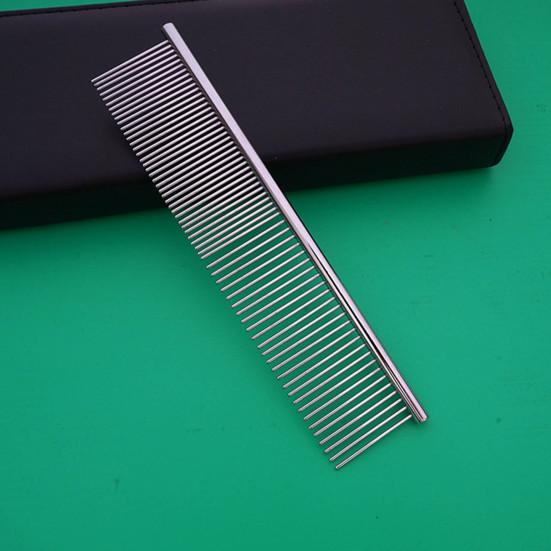 Pet Comb Smooth Edges Pet Hair Care Stainless Steel Dog Cat Hair Straight Row Comb Pet Grooming Tool