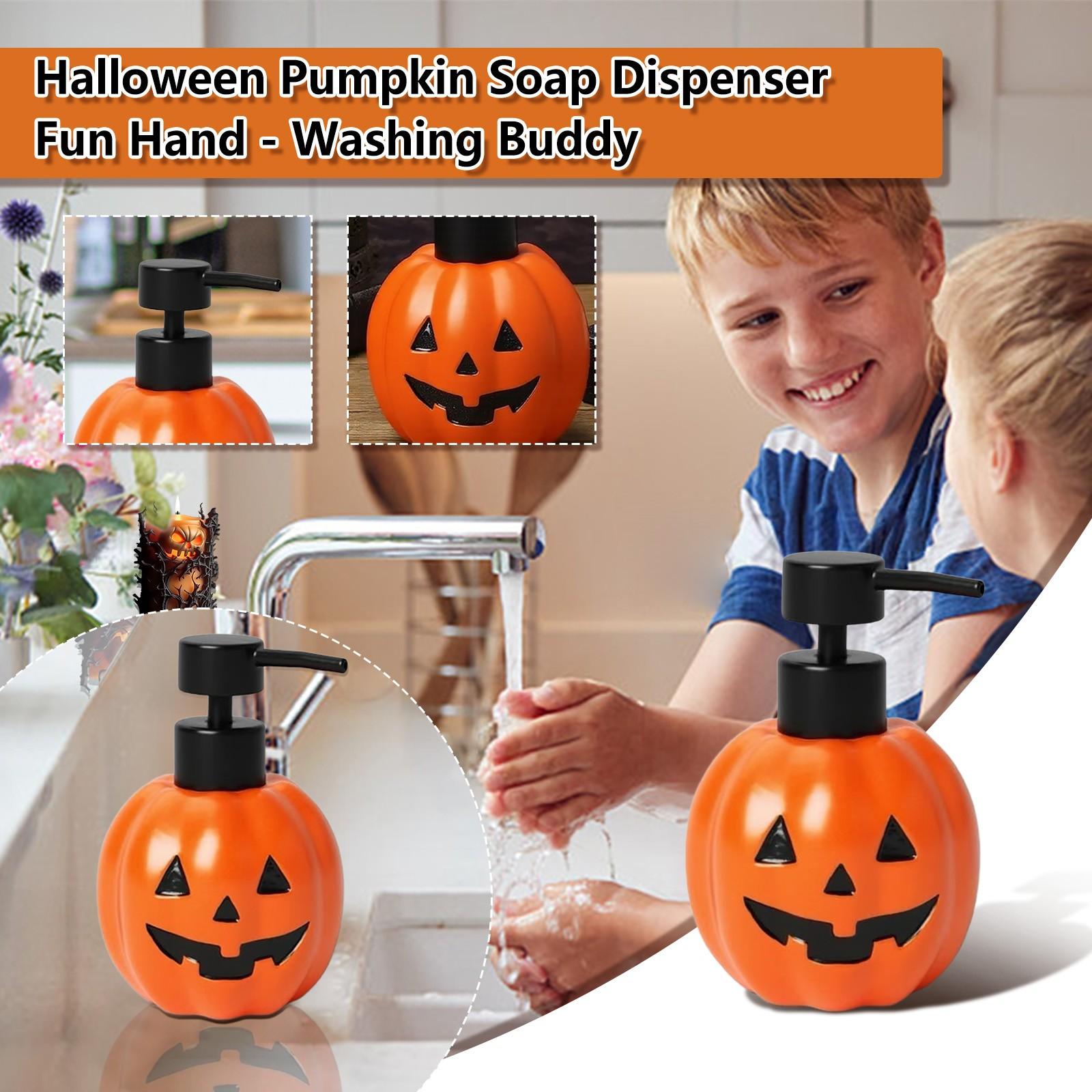 

Маленький дозатор для жидкого мыла для ванной и кухни, пластиковый дозатор для рук в виде тыквы на Хэллоуин One Size оранжевый