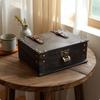Wooden Storage Box with Lid Vintage Hinged AntiqueStyle Decorative Treasure