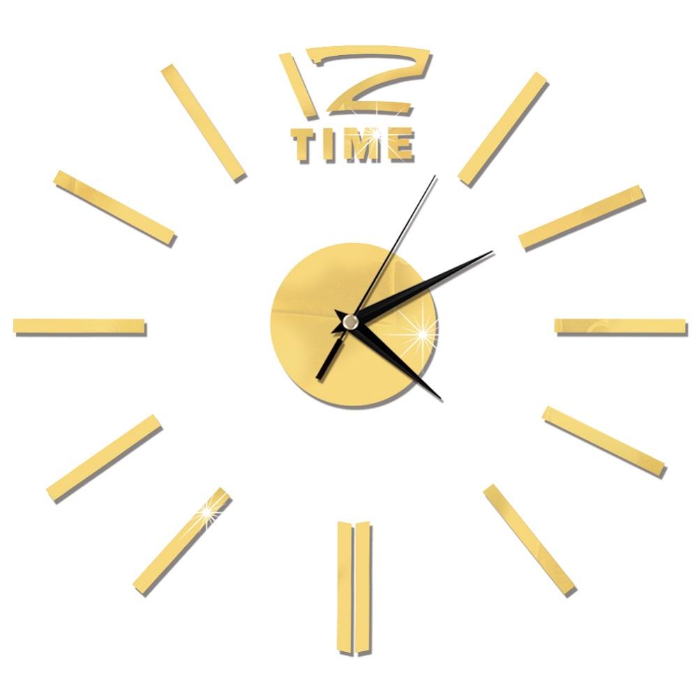 27inch Nordic Wall Clock Dining Restaurant Cafe Decorative Clocks Acrylic Mirror Wall Sticker Silent Quartz Watch Home Decor
