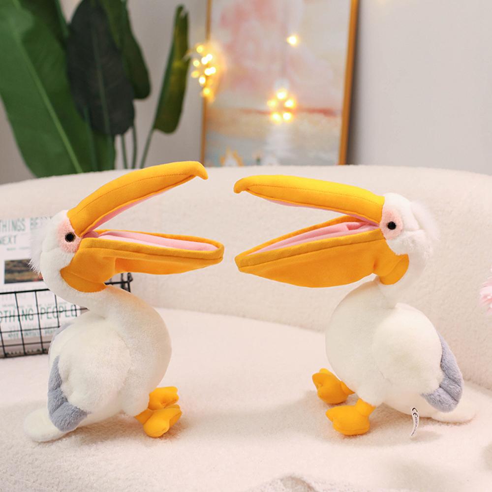 New Cartoon Pelican Plush Toys Realistic White Pelican Stuffed Bird Animal Soft Dolls Promotional Cheap Christmas Birthday Gifts
