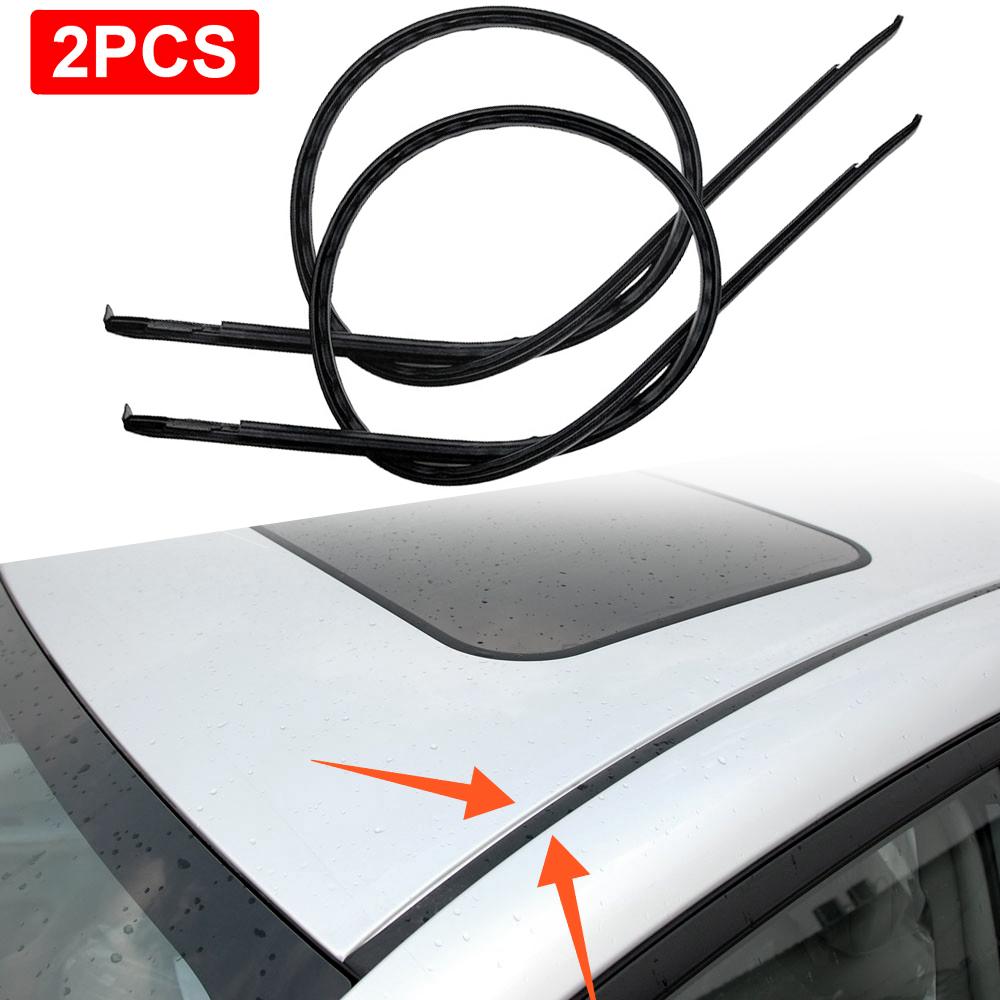 2Pcs for Toyota Corolla 2003 2004 2005 2006 2007 2008 Black Car Top Roof Trim Molding Sealing Strip Kit Replacement Accessories