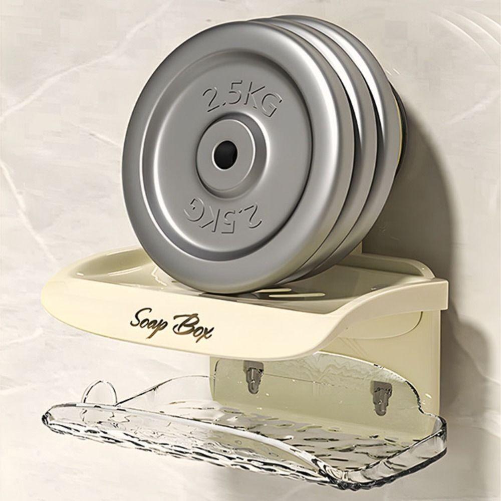 Wall Mounted Drain Soap Rack Double-layer Bathroom Storage Rack Durable Soap Box