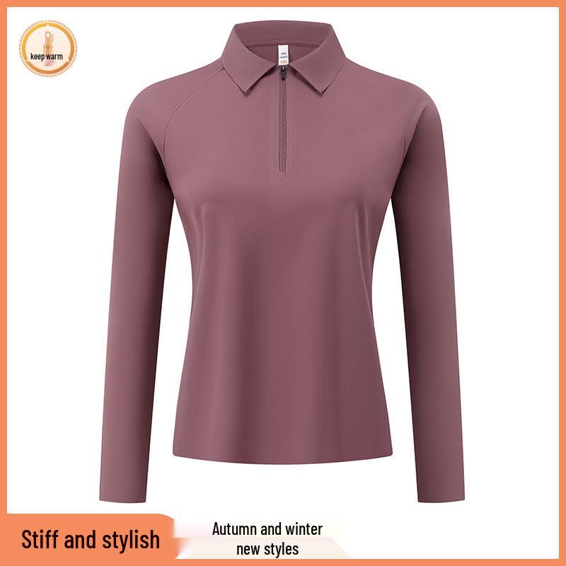 2025 Autumn/Winter Women's Long Sleeve Polo Shirt - Soft, Skin-Friendly, Moisture-Wicking, Heat-Retaining, and Warm-Locking Design