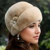 Women's Autumn and Winter Stylish Imitation Mink Fur Hat with Warm and Fashionable Toe Cap