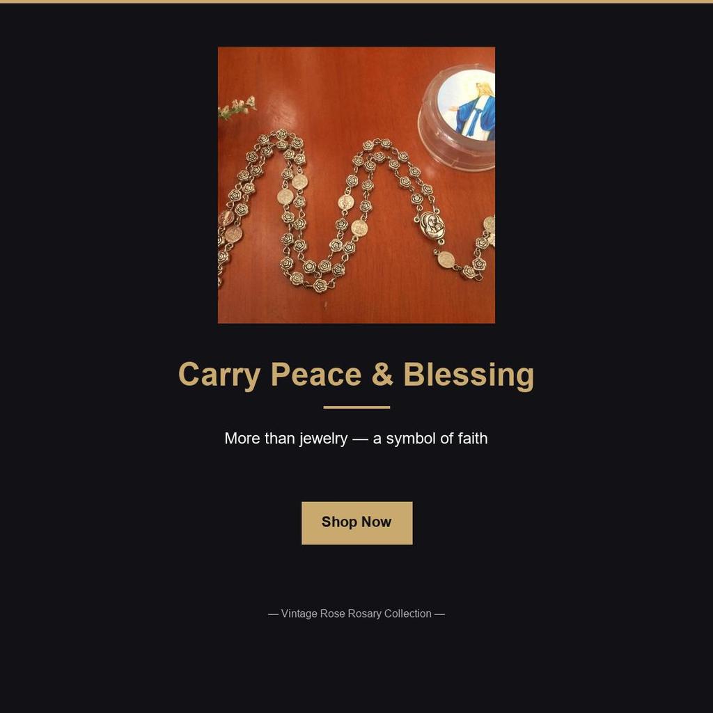 Vintage Silver Rose Bead Rosary Necklace, Virgin Mary Seven Sorrows Medal Crucifix Long Religious Chain For Men Women