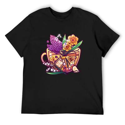 Gemini Zodiac Teacup T-Shirt Anime T Shirts Sweat for a Boy Luxury T-shirt T Shirts Men