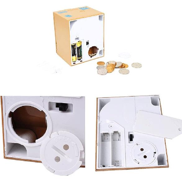 ALIMITOPIA Saving Money Box,Vocal Mischief Stealing Coin Piggy Bank Coin Storage Pot (Cartoon Cat)