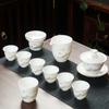Ceramic suet jade porcelain kung fu tea set with gifts for home use