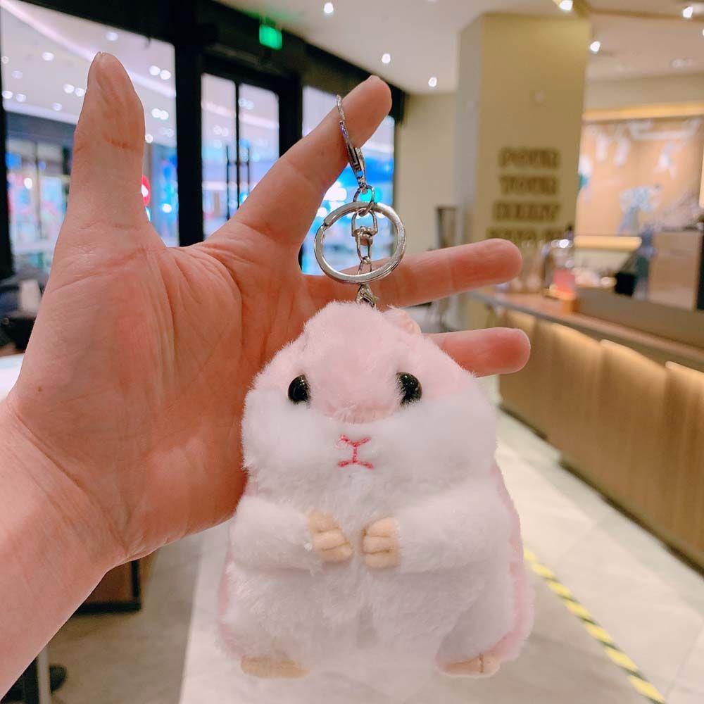 10cm Søte Plysjleker Kawaii Veske Ryggsekk Anheng Nøkkelring Kosedyr Barneleker til Barn Jente Bursdagsgave Hamsterdukke