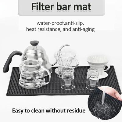 Tapete de Borracha para Bar Antiderrapante Durável PVC Porta-copos Doméstico Bar de Café Tapete Preto Impermeável Resistente ao Calor Drenagem de Cozinha/Tapete para Assar