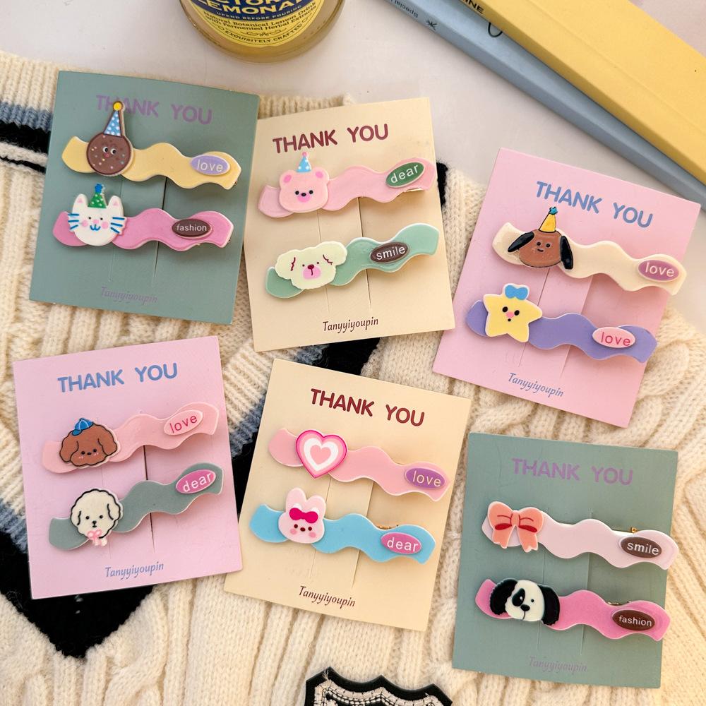Cute Cartoon Animal Hairpin Sweet Student Bangs Side Clip Headgear Girls Women Headwear Hair Styling Tools Accessories