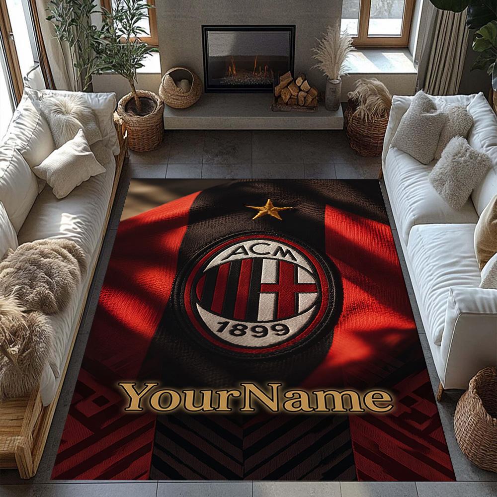 Ac Milan Customize Your Name Carpet Design for Bedrooms Study room Living Rooms Kitchen Antislip Carpet Anime Office Decor