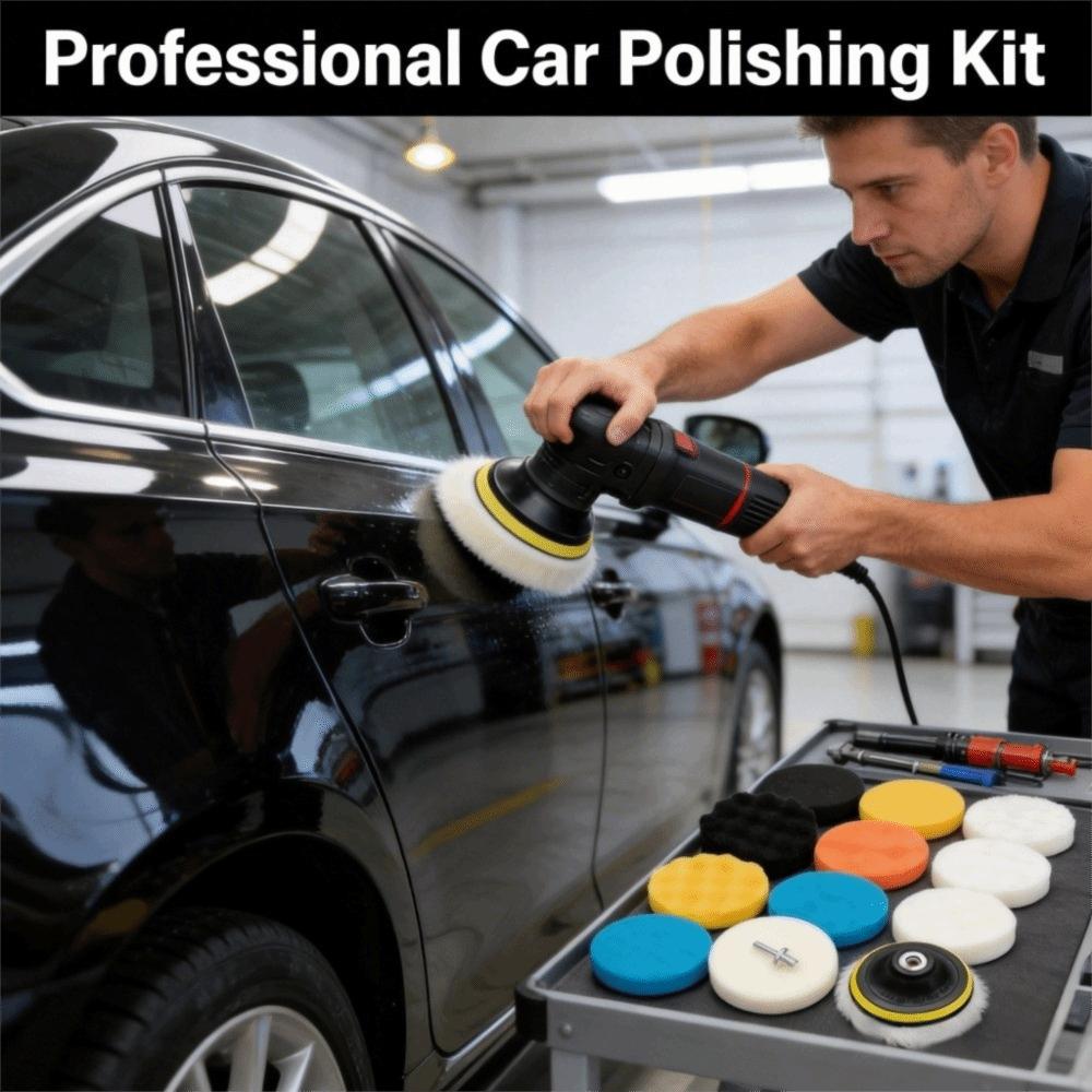 11 st olika storlekar Svamp Polerplatta Kit Ull Bilpolerare Polermaskin Bilkarossreparation