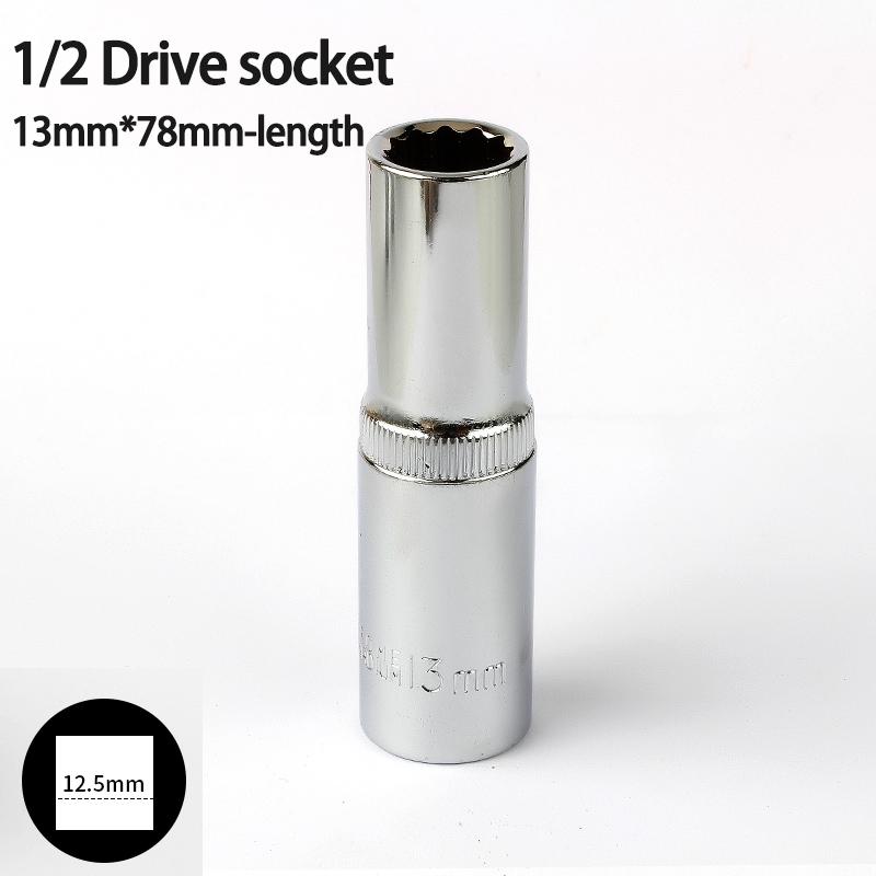 1pcs 12 Point 78mm Mirror Deep Socket Head 1/2 Drive Torx Bit Ratchet Wrench Adapter Tool Part 8-32mm Car Repair Tools