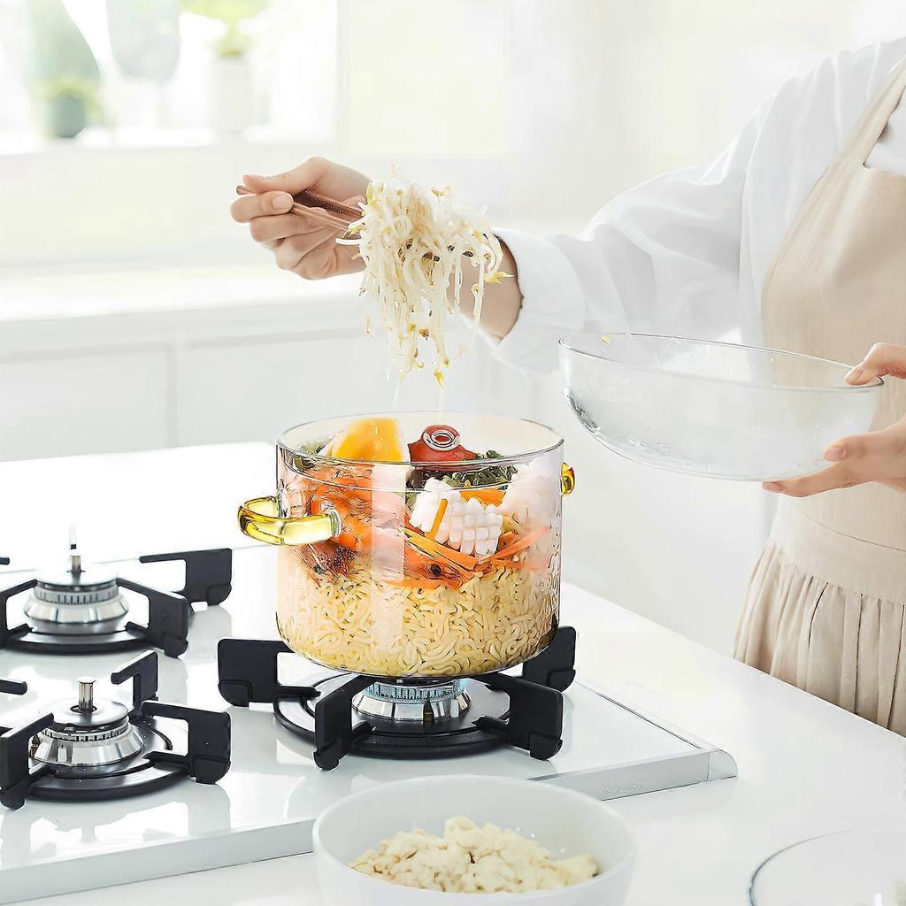 Clear Simmering Pot Glass Cooking Pot For Home Cooking 2300ml Stovetop Cooking 1Pcs