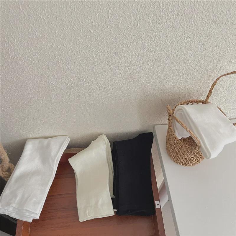 Spring & Summer Women's Lolita Cotton Socks - Japanese Sweet Style, Thin Mid-Tube, Solid Colors