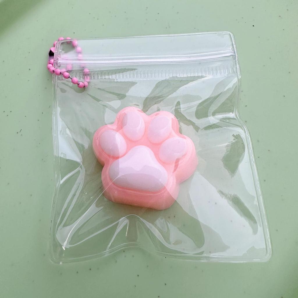 Mini Cat Paw Squishy Toy - Slow Rebound Silicone Stress Relief Pendant for Kids