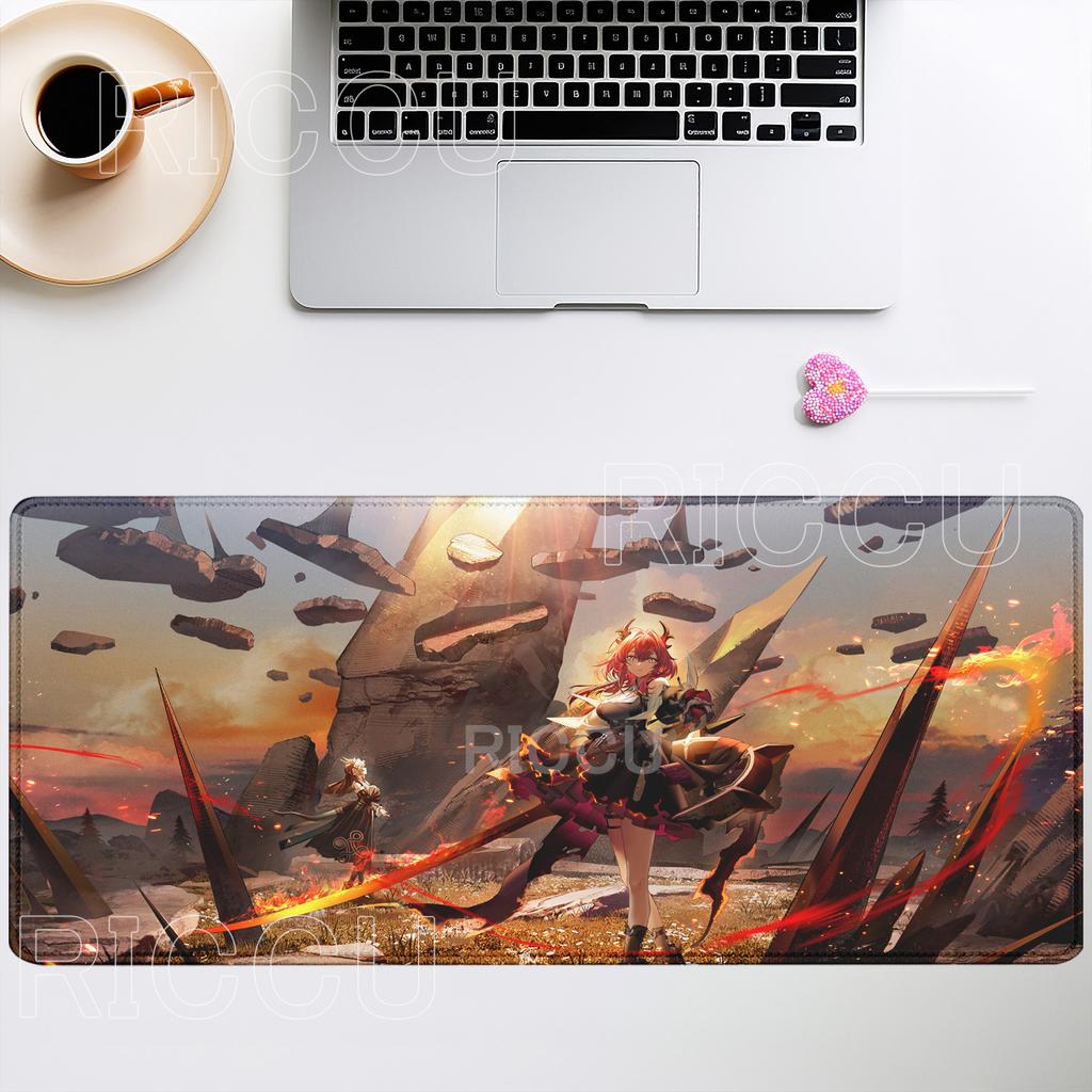 Gaming Arknights Endfield Laevatain Mouse Pad Anime Girl Mousepad Large Pretty Game XXL xmm HD Printing overlock Desk Mat