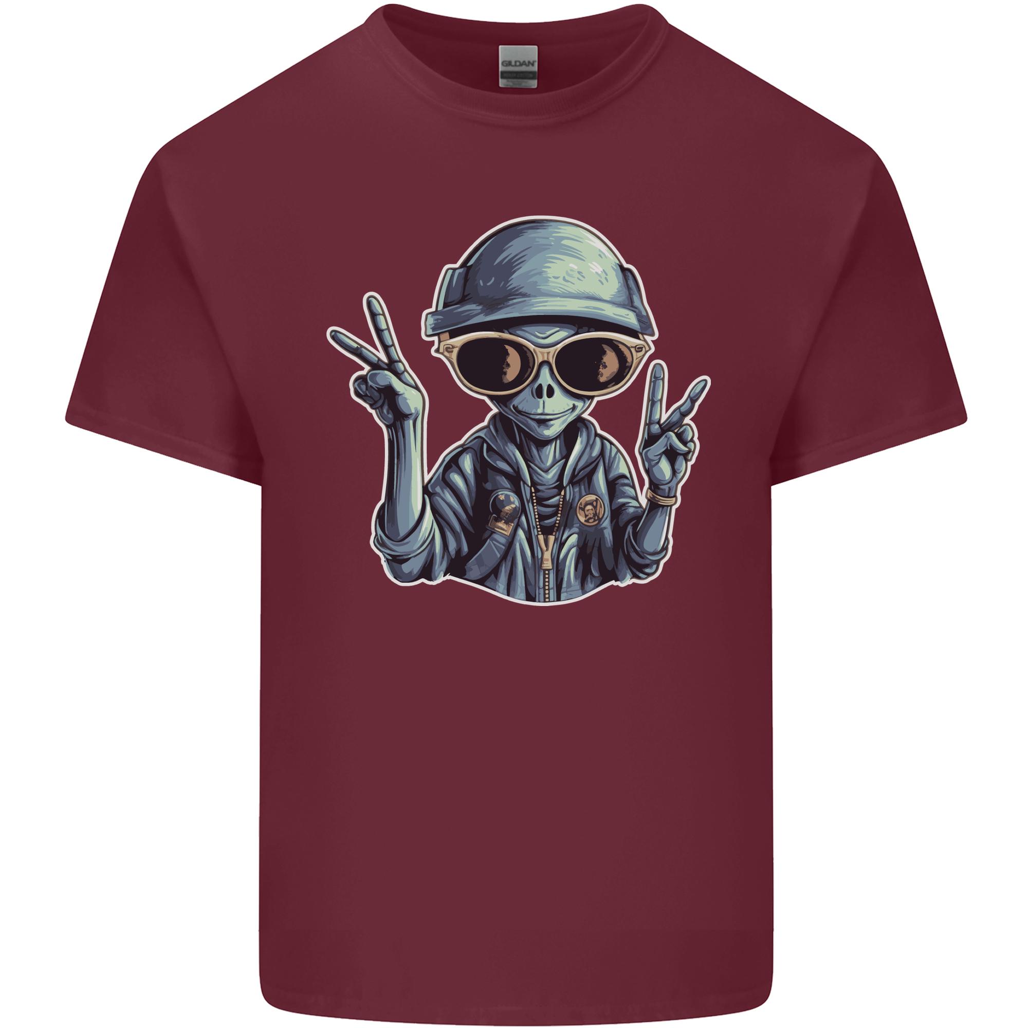 Hippy Peace Alien Unisexs Light Cotton TShirt S