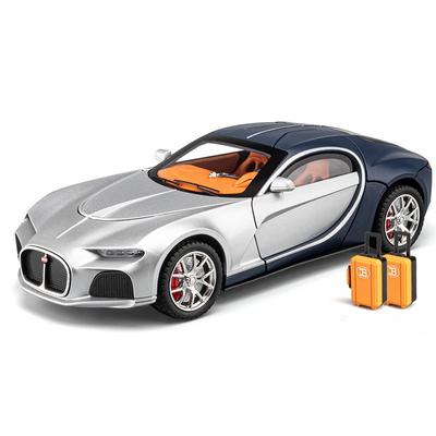 Bugatti Atlantic Spielzeug-Modellauto im Maßstab 1/24, Druckgusslegierung, Modellfahrzeug mit Licht und Sound, Supersportwagen für Geburtstagsgeschenke für Jungen