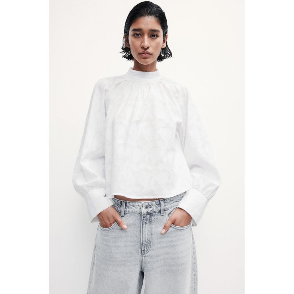 

Блузка жаккардовая HM белая