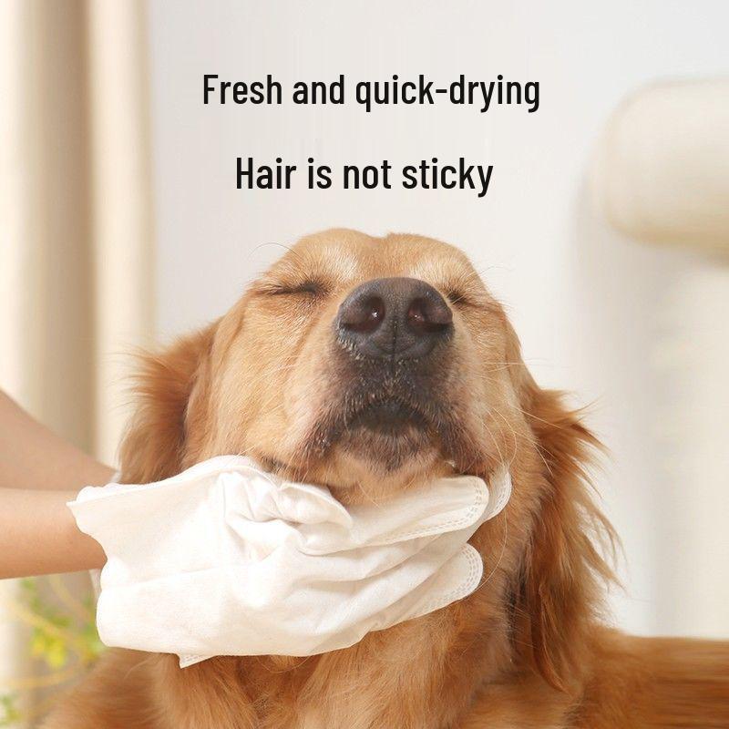 Disposable Pet Bathing and Deodorizing No-Rinse Gloves