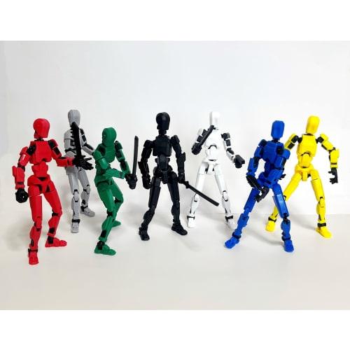 Magnetized, Articulated Robot 3D Action Figure, Decorative Assembly Toy, Plastic Model, Articulated Doll, 14cm (Red)