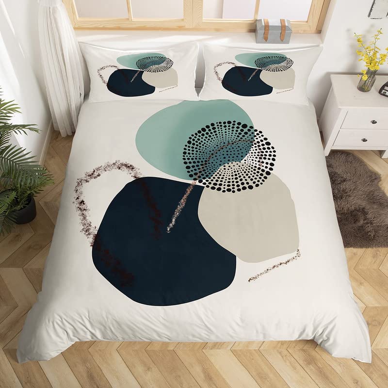 Floral Abstract Geometric King Duvet Cover Boho Exotic Bedding Set Colorful Retro Flower Comforter Cover Polyester Quilt Cover