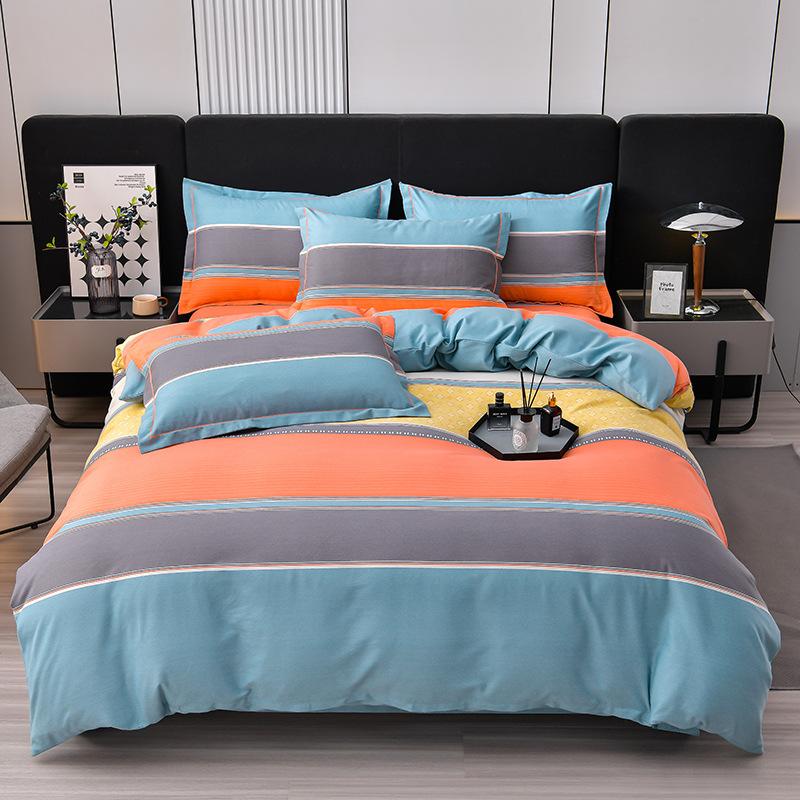Thickened Cotton Four-piece Set, Pure Cotton Bed Sheet Quilt Cover, Dormitory Three-piece Set, Bedding