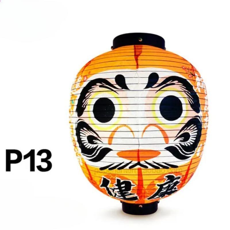 27x35cm Japanese Style Wish Dharma Hanging Lantern Sushi Pub Bistro Restaurant Izakaya Decor Colorful Round Lanterns