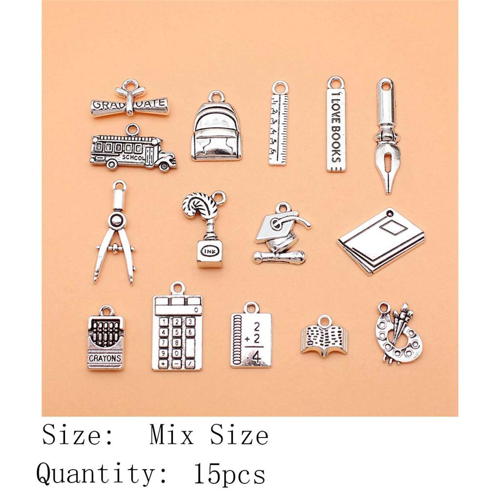 New Year's Day Aesthetic Jewelry Charms Study Sports Mixed Set Charms Pendant Women's Bag Bracelet Pendant