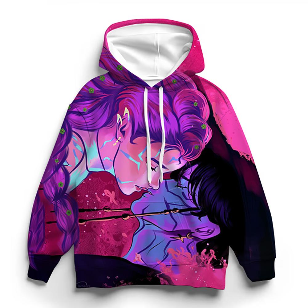 Y2K KPop Demon Slayer Hoodie for Teen Girls Rumi KPop Demon Slayer Pullover Autumn Casual Long-Sleeve Sweatshirt