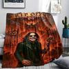 1Pc Ozzy Osbourne Print Flannel Blanket, High Quality Comfortable for All Seasons, Home Decor, Warmth and Comfort, Perfect for Gifts