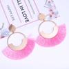 Bohemian Long Tassel Earrings for Women Big Round Circle Sector Drop Earrings Vintage Statement Jewelry Oorbellen Brinco