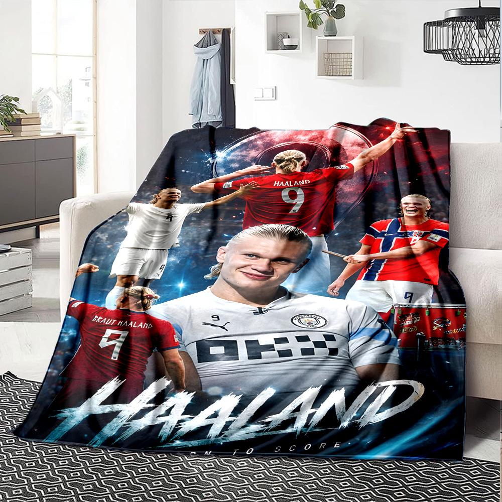 1pc Haaland14 Blanket, Gift, for Men and Women, Soft Blanket, Good for Sofa Bed Couch Travel, Lightweight Flannel Blanket