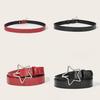 American Retro Pentagram Women Belt With Star Alloy Buckle For Casual Denim Accessory