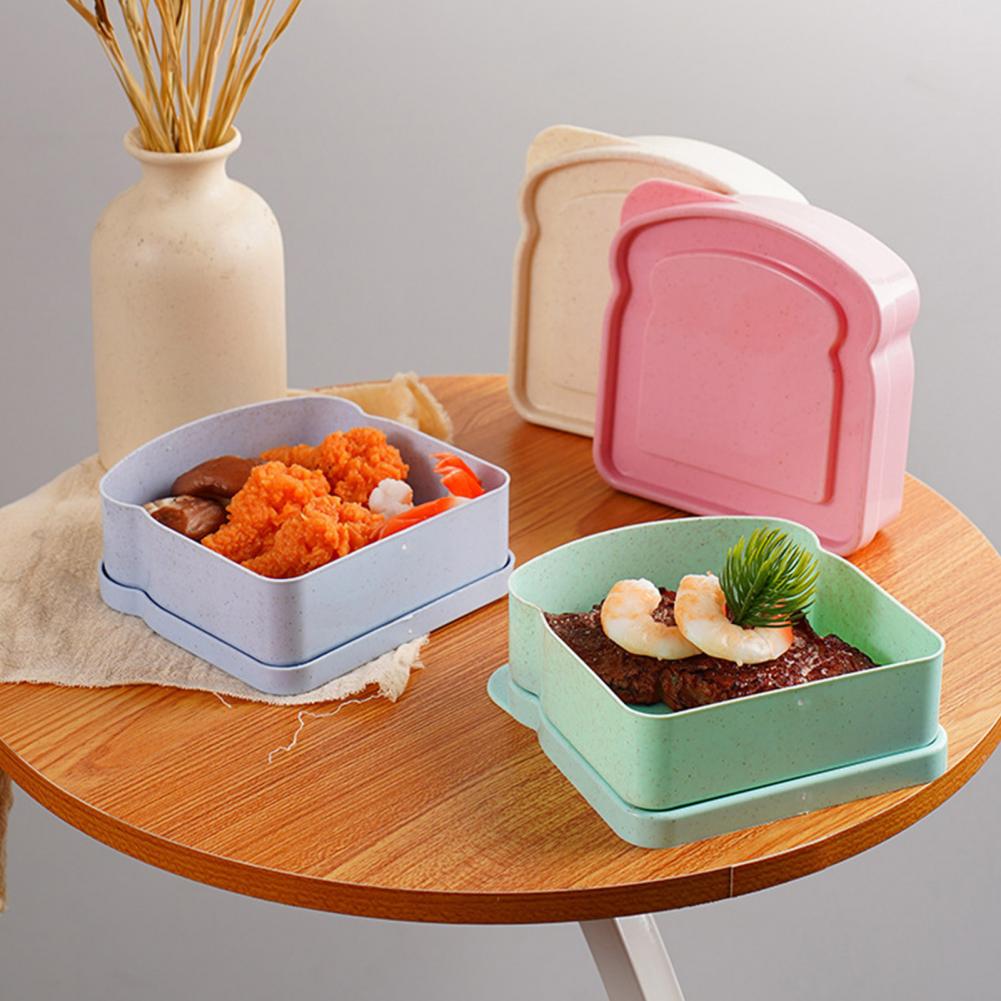 Food Container High-quality Lunch Container Lunch Box Toast Shape Sandwich Container with Secure Leak-proof Lid for School